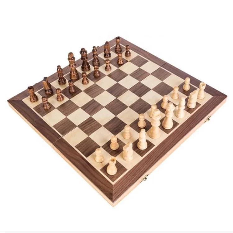 2023 Hot Sale Walnut Chess Game Set with Kids and Adults Board
