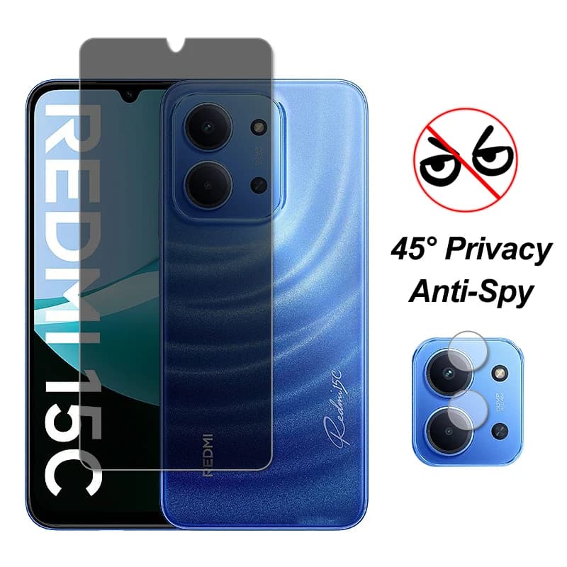 Per Xiaomi Redmi 15C Vetro Xiaomi Redmi 15C Protezione Dello Schermo Privacy Vetro Temperato Protettivo Obiettivo Della Macchina Fotografica Del Telefono Pellicola Redmi 15C