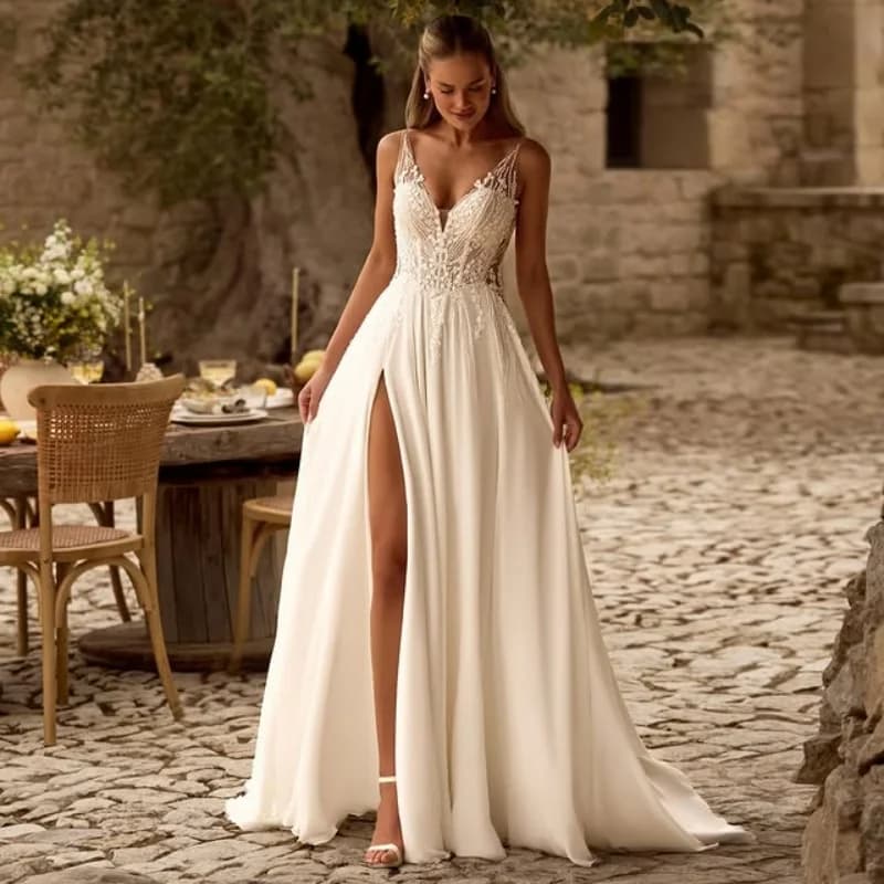 Abito da ballo bianco in raso personalizzato Abiti da sposa reali Applique in cristallo di pizzo Presa a coda lunga Made Robe De