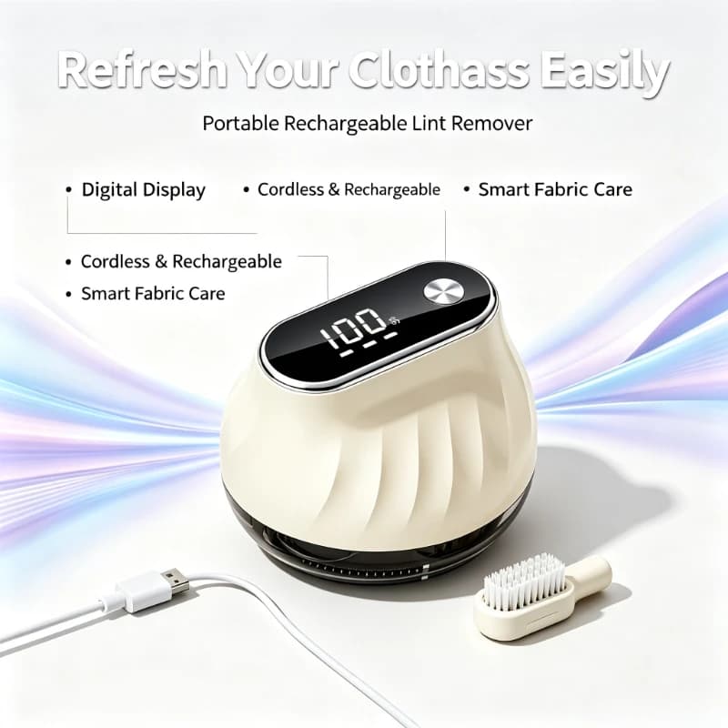 Digital Display Rechargeable Sweater Defuzzer Portable Electric Lint Remover Fuzz Shaver Smart Tool for Clothing Fabric Care