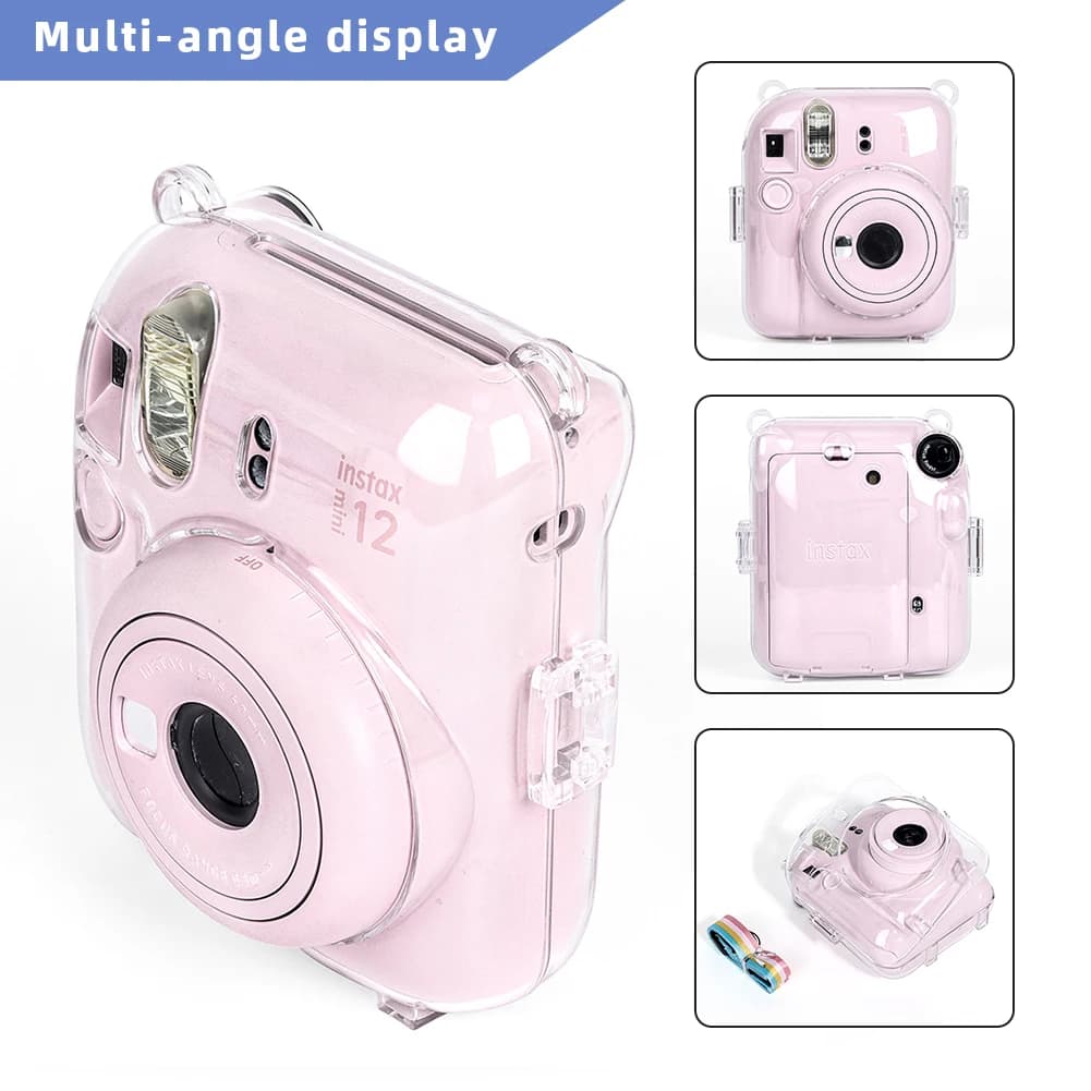 Mini Transparent PC Protective Case for Fujifilm Instax Mini 12, Transparent Instax Mini12 Camera Case
