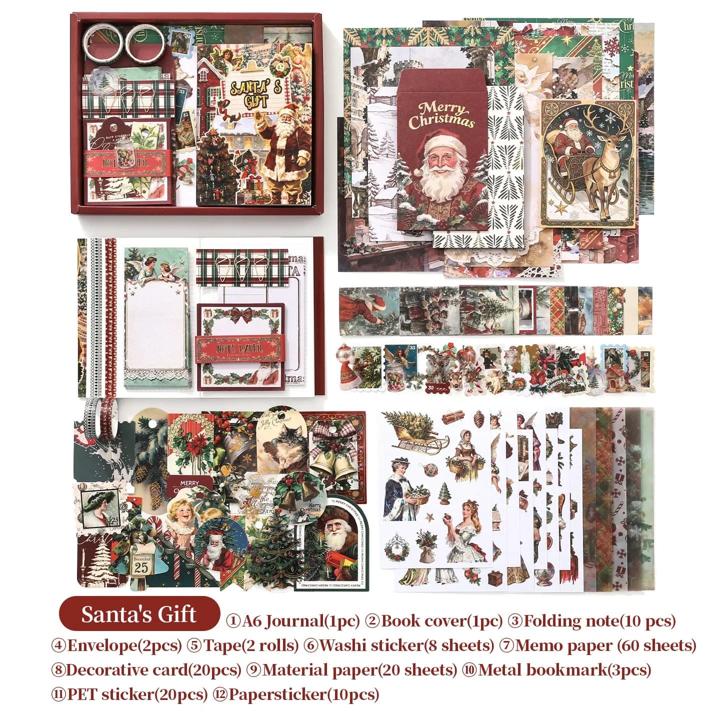 Art Journal Notebook with Van Gogh Monet Oil Painting Pages, Loose-Leaf Sketchbook, Creative Scrapbook Diary