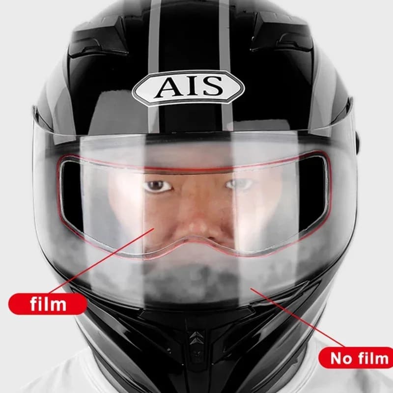 Pellicola Anti-Pioggia e Anti-Appannamento per Casco Moto, Rivestimento Nano Durevole per Guida Sicura, Adesivo Trasparente, Accessorio per Motocicletta