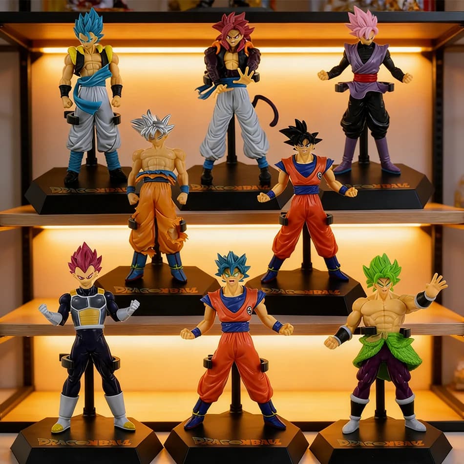 Action Figure Anime Dragon Ball Z Super Saiyan Son Goku Broly Vegeta 17-18CM, Modellini da Collezione per Bambini