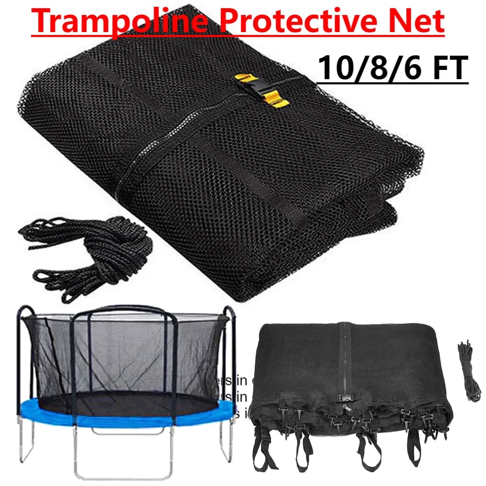 Rete Protettiva per Trampolino, Rete di Sicurezza per Bambini, Protezione per Trampolino da Esterno, Accessori per Trampolino con Parasole