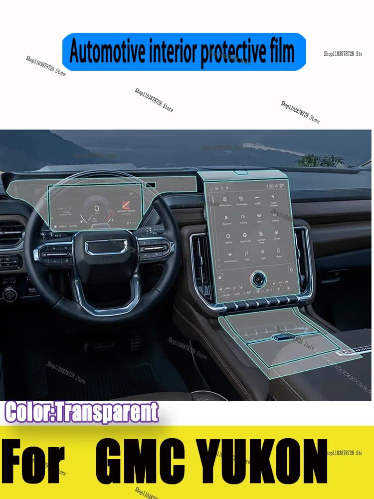 Anti-Graffio Protective Film for Interior Auto GMC YUKON (2025-2026), Protective Dashboard Sticker, Accessories