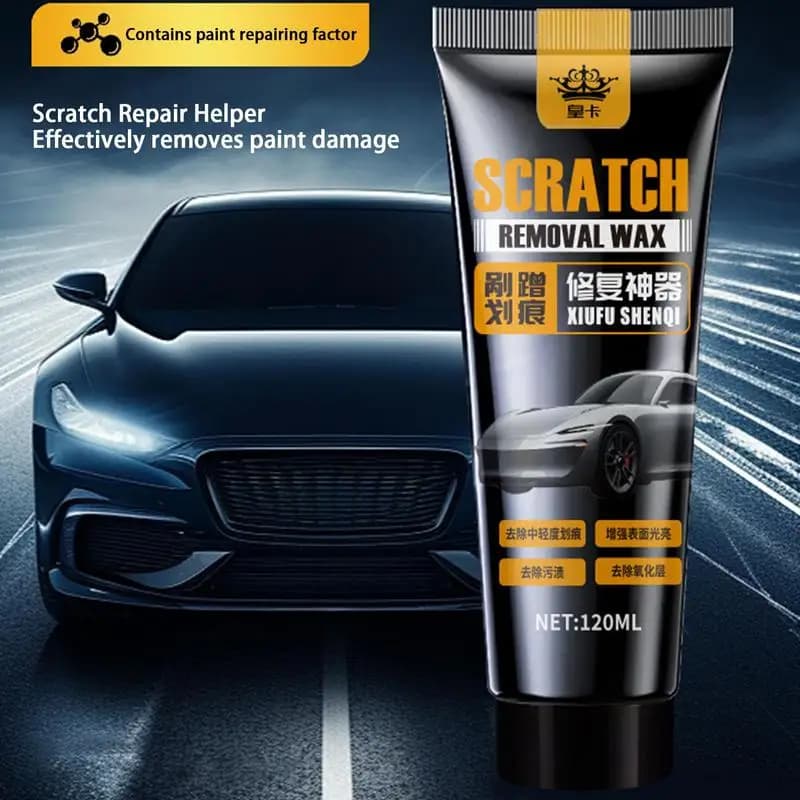 Cera per la rimozione dei graffi e la riparazione dei graffi della vernice per auto 120ml Rimuovi le superfici Cera per la riparazione dei graffi con spugna Agente per la riparazione dei graffi profondi