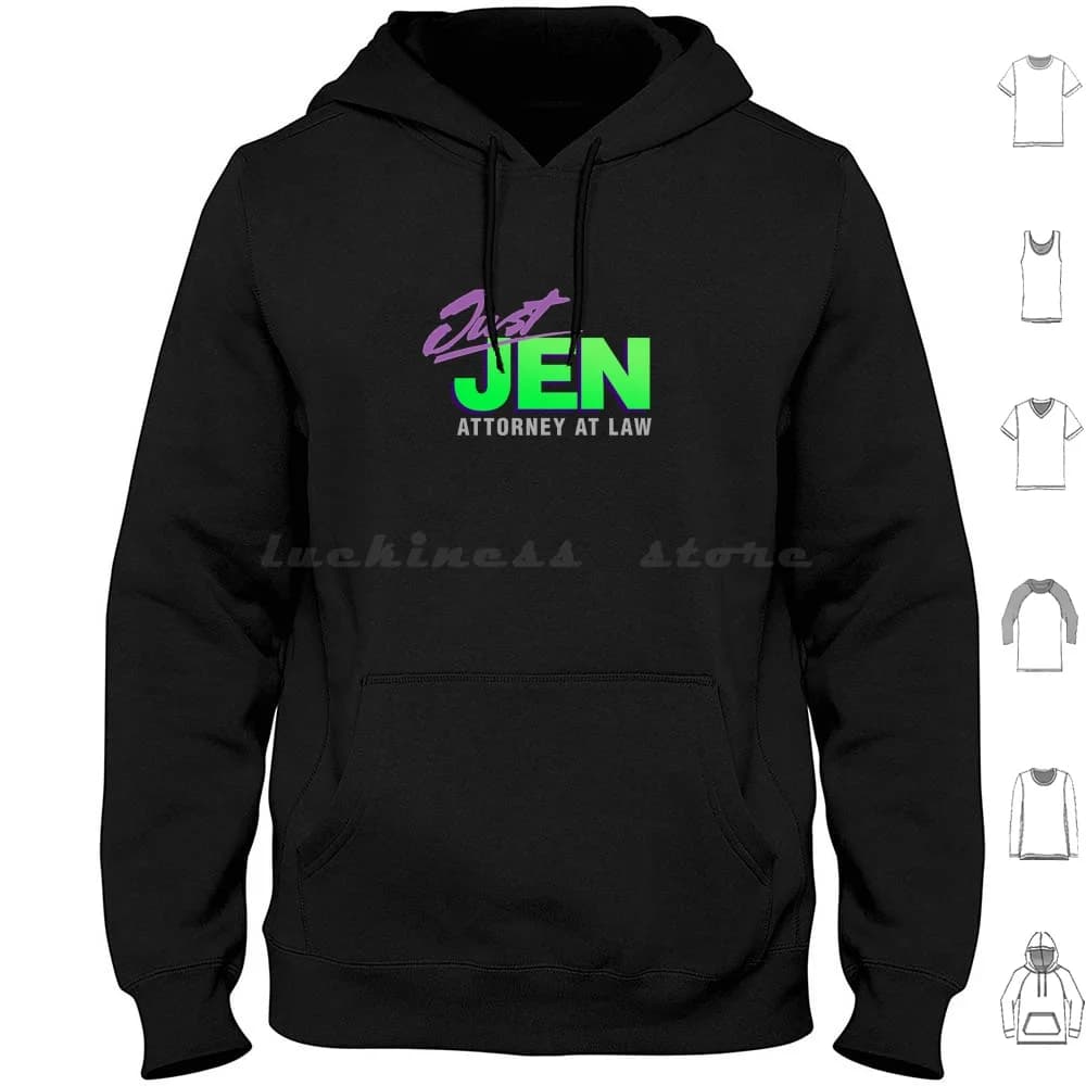 Just Jen Attorney At Law Long Sleeved Cotton Hoodie Just Jen Hero Meme Funny Tv