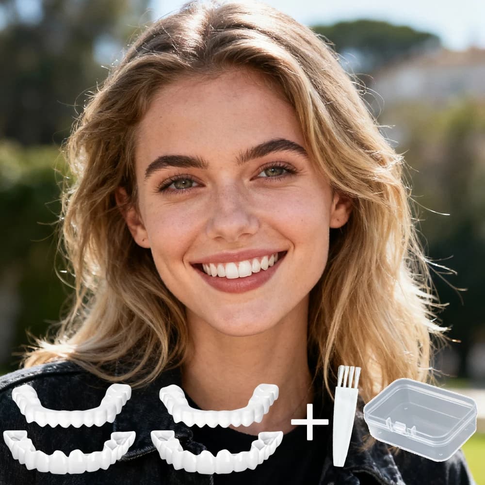 New Social Butterfly Teeth Veneers Reusable Instant Smile Whitening Bright Look for Party Gathering H2931