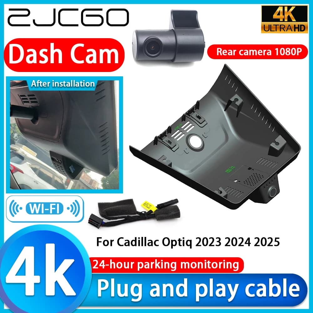 ZJCGO for Cadillac Optiq 2023 2024 2025 Video Recorder 4K UHD Plug and Play DVR Dash Cam