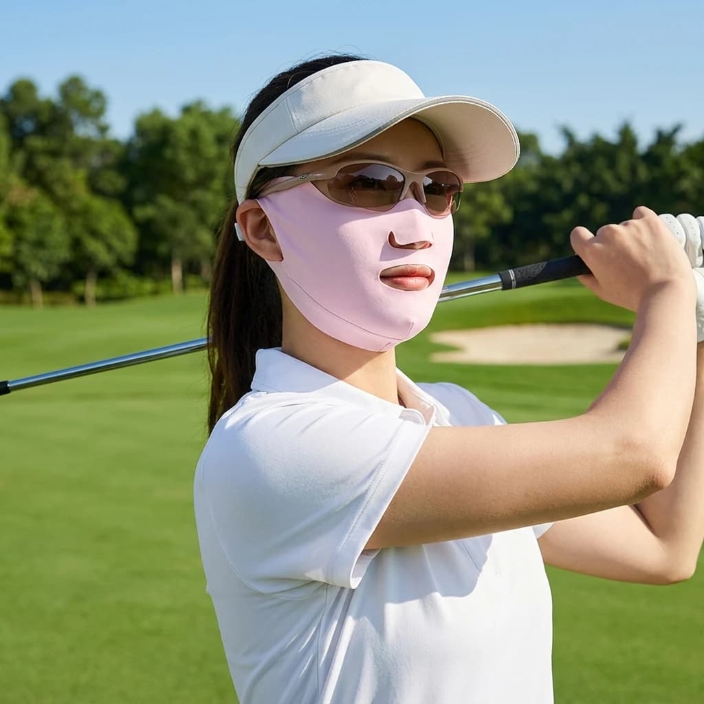 UV Protection Face Mask Breathable for Cycling Women's Ice Silk Sun Shielding Cover UPF50+ Cooling Summer Outdoor Gear