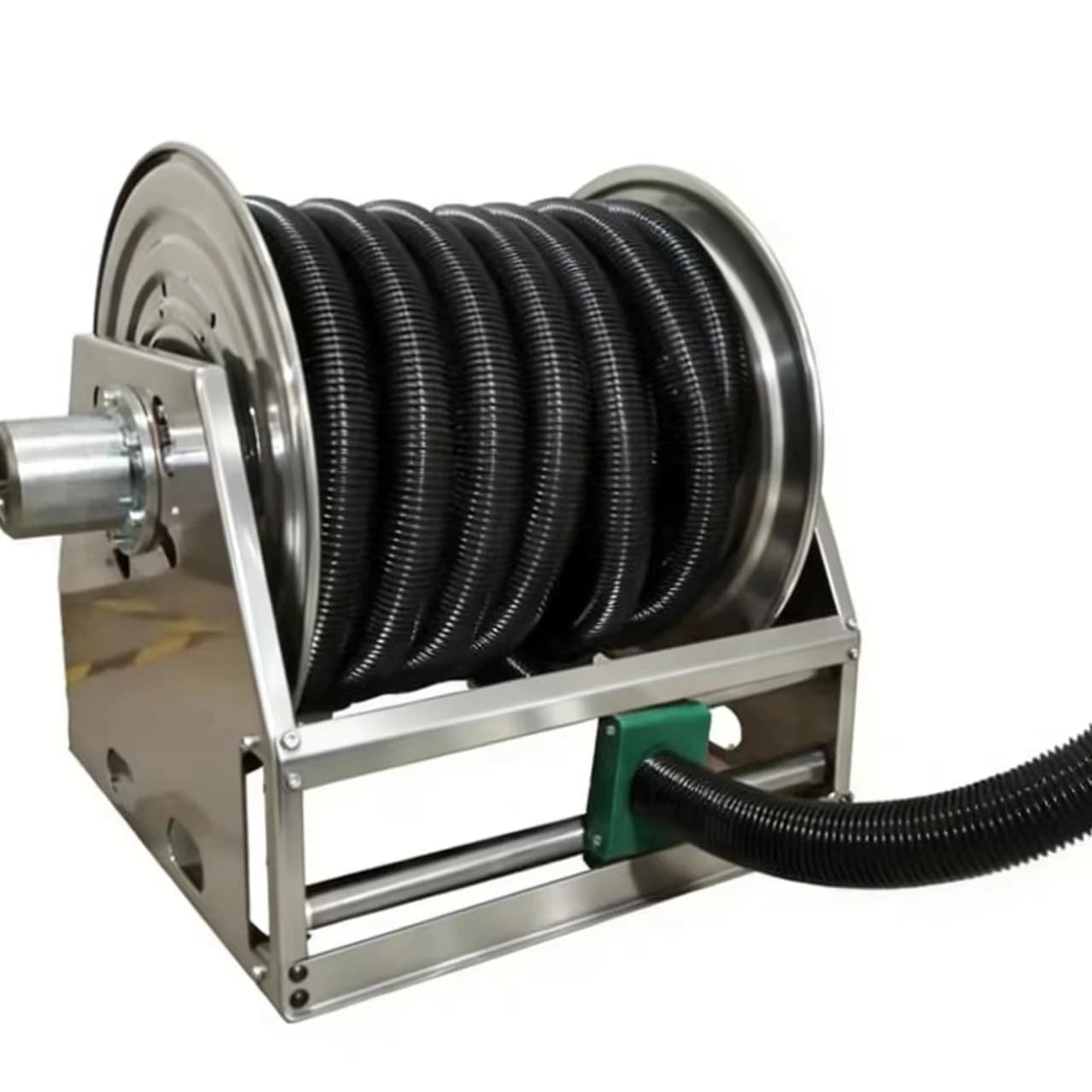 Stainless Vacuum Retractable Spring-Driven Hose Reel For Reel Car Wash Professional Industrial Commercial Auto Detailing 32mm