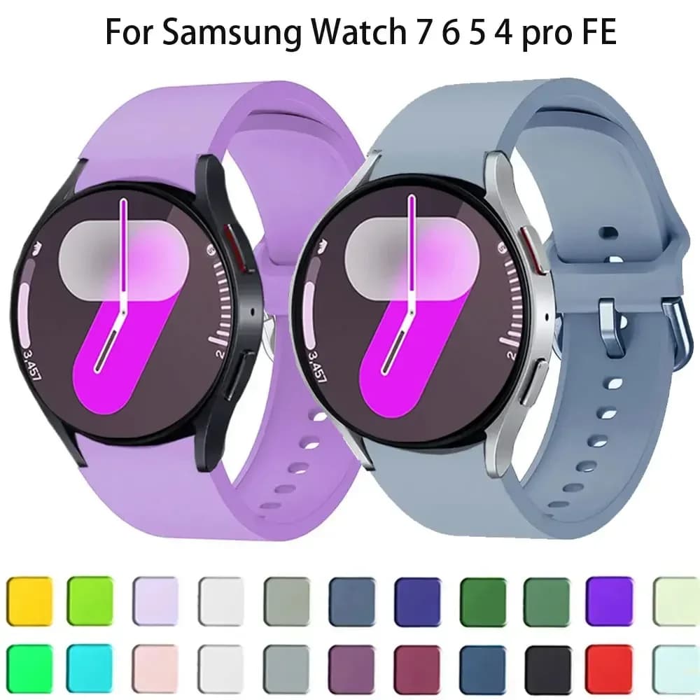 Cinturino in silicone per Samsung Galaxy Watch 7 6 5 4 FE 44mm 40mm 5 pro 45mm cinturino sportivo 20mm braccialetto senza spazio Galaxy Watch 6-4 classico