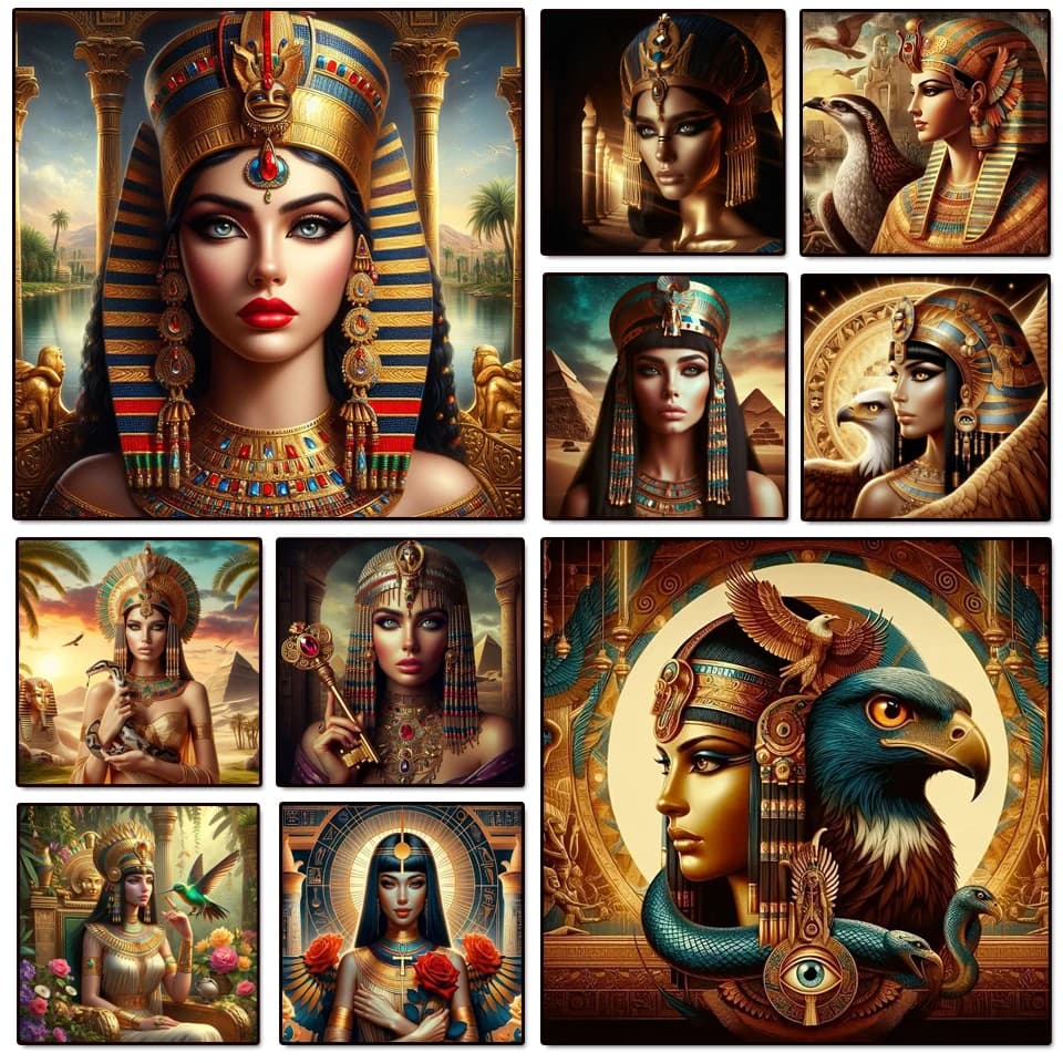 DIY Diamond Painting 2025 Diy Jewel Cross Stitch Egyptian Queen Eagle Pyramid Snake Full Square Diamond Mosaic Rhinestones