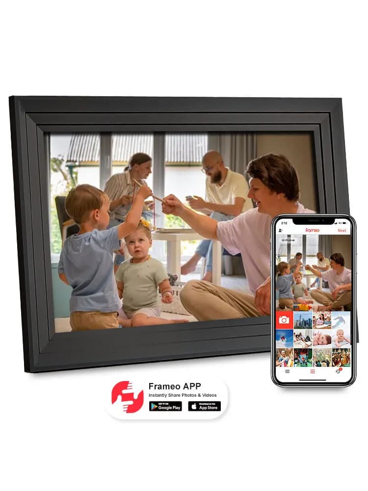 Album fotografico WIFI Cloud da 10,1 pollici APP Frameo con cornice digitale WIFI con memoria interna 32G Schermo IPS 1280x800