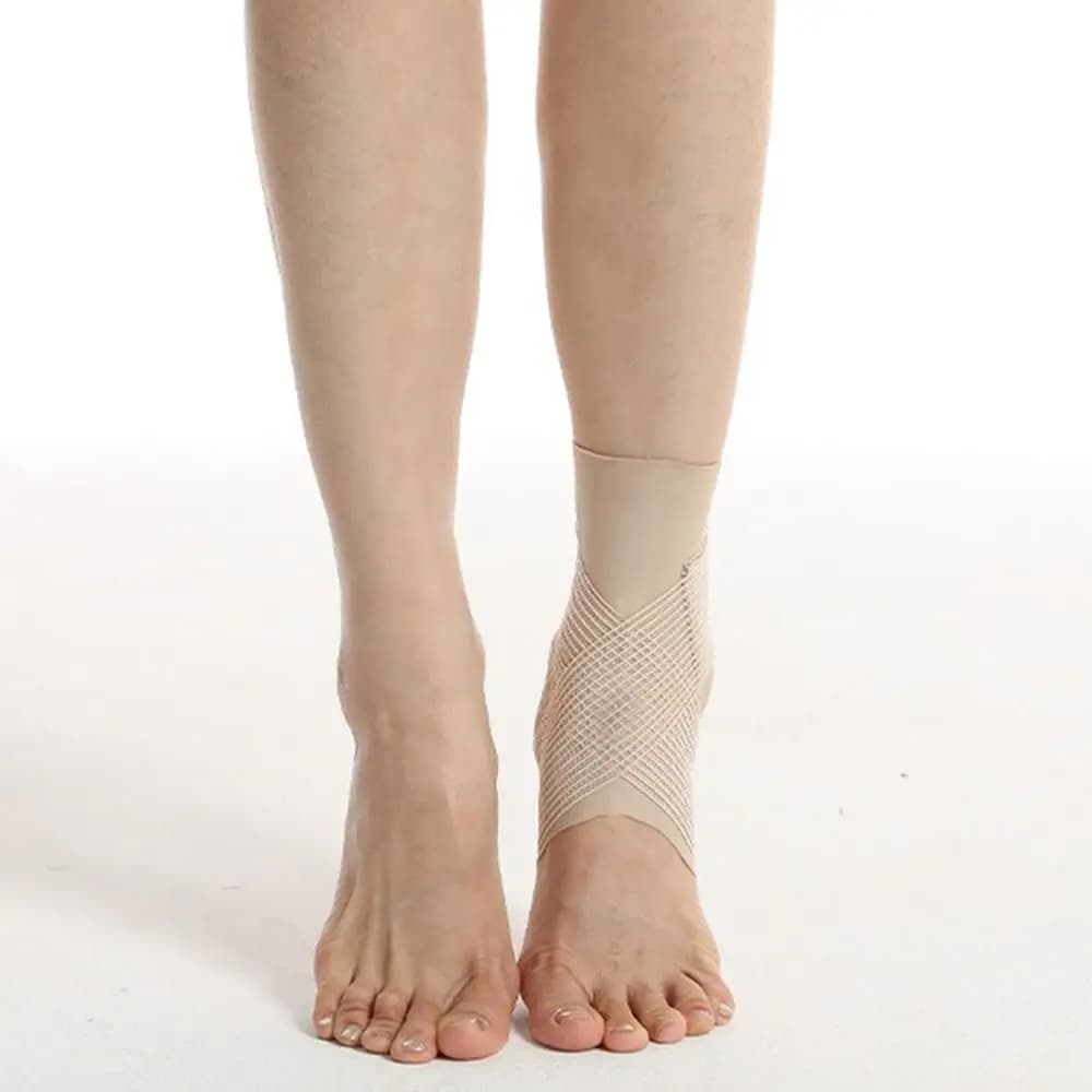 Calze a Compressione per Caviglia con Design Open-Toe, Supporto Elastico Regolabile e Traspirante, Antiscivolo e Antisfondamento