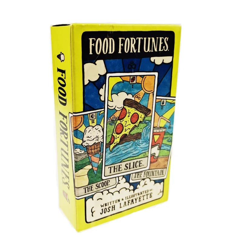 Nuove 78 carte illustrato per cibo e bevande Collezione di tarocchi Food Fortunes Mazzo mistico Giochi da tavolo Divinazione fantastica