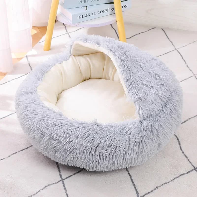 Cuccia per Gatti in Peluche, Calda per l'Inverno, Cuscino Pieghevole per Animali Domestici di Piccola Taglia, con Rivestimento Rimovibile