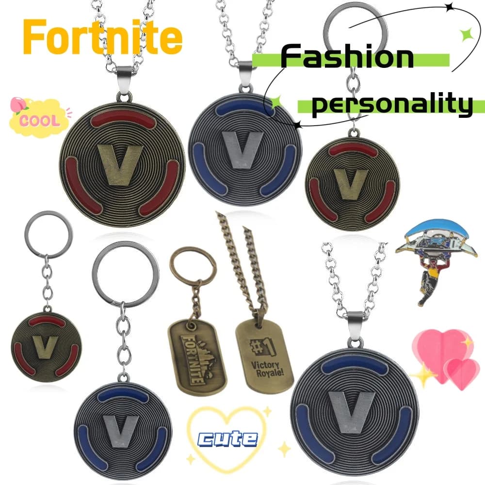 Portachiavi Fortnite, graziosa e alla moda collana kawaii personalizzata con piccolo outfit giallo in stile cartone animato, regalo per il compleanno di un amico