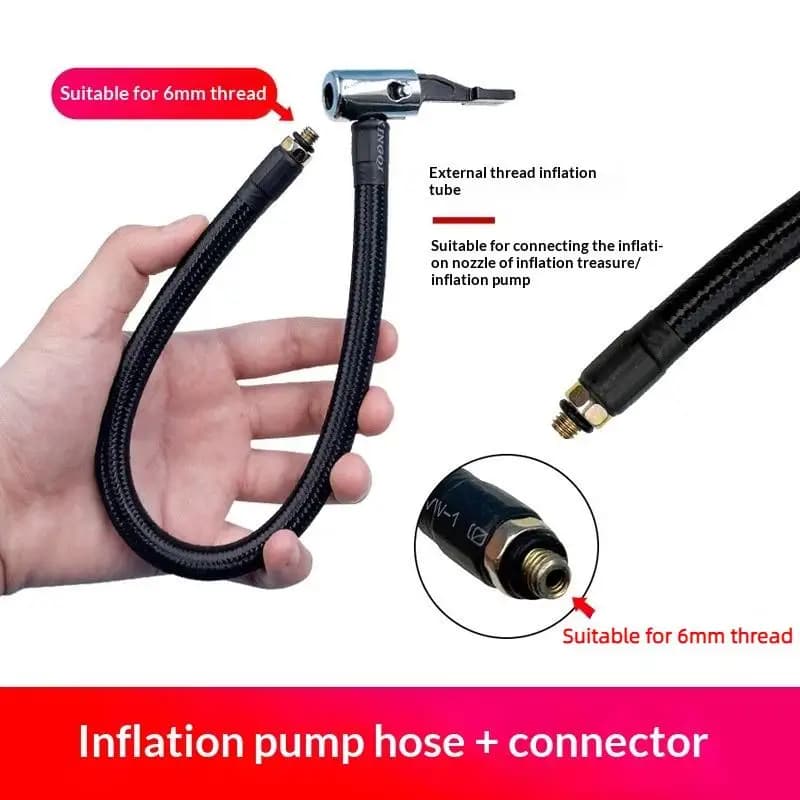 Car Tire Inflator Hose 1m Extension Tube Adapter Universal Flexible Air Pump Accessory For Auto Bike Riding