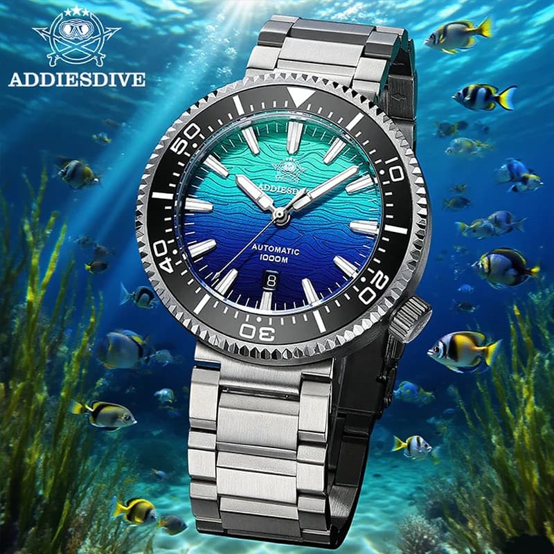 ADDIESDIVE 1000 m Diving watch Luxury automatic watch with sapphire and mountain structure BGW9 Luminoso New mechanical men's watch AD2526