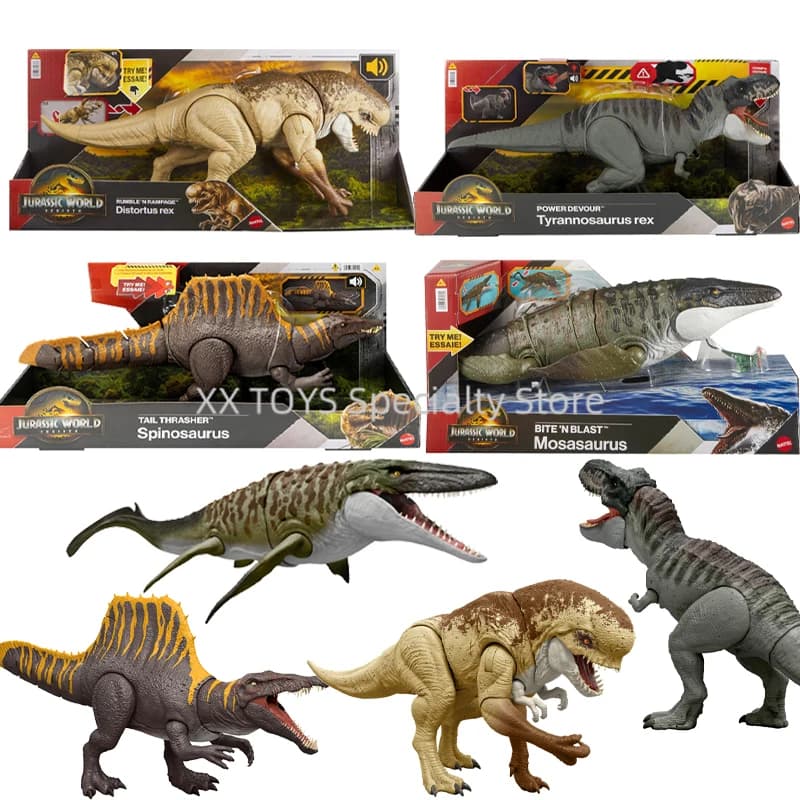 Jurassic World Rinascita Mosasaurus Distortus Rex Tyrannosaurus Rex Dinosauro Action Figure con luce e suono Regali di compleanno per ragazzi