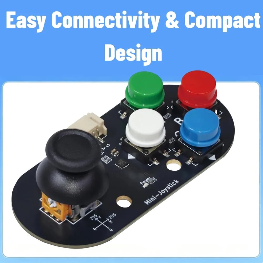 For Arduino/Raspberry Pi Mini I2C Joystick Gamepad Module– 4 Buttons (A/B/C/D), X/Y Dual-Axis Control, I2C Address 0x5A
