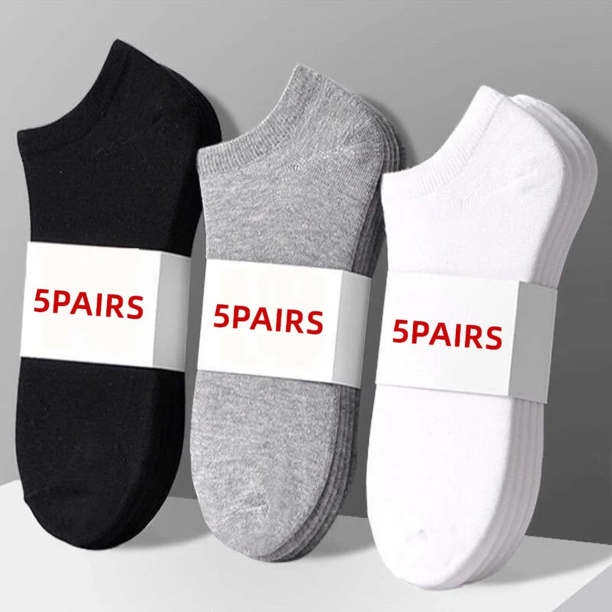 5 paia di calzini da barca unisex casual in tinta unita sottili e traspiranti comodi antiodore che assorbono il sudore calzini bassi per uomo donna
