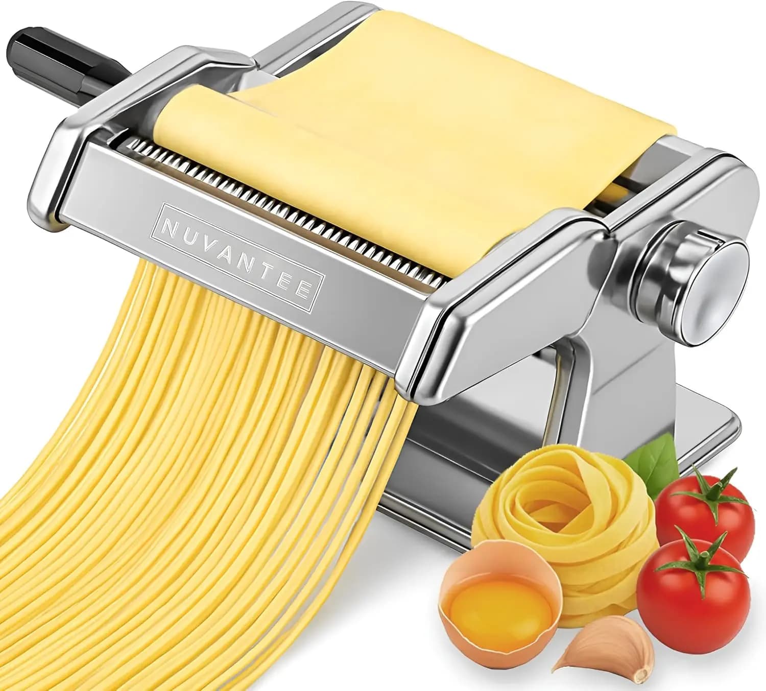 Macchina per Pasta con 7 Impostazioni di Spessore Regolabili - Macchina 2 in 1 per Spaghetti, Fettuccine, Lasagne e Altro