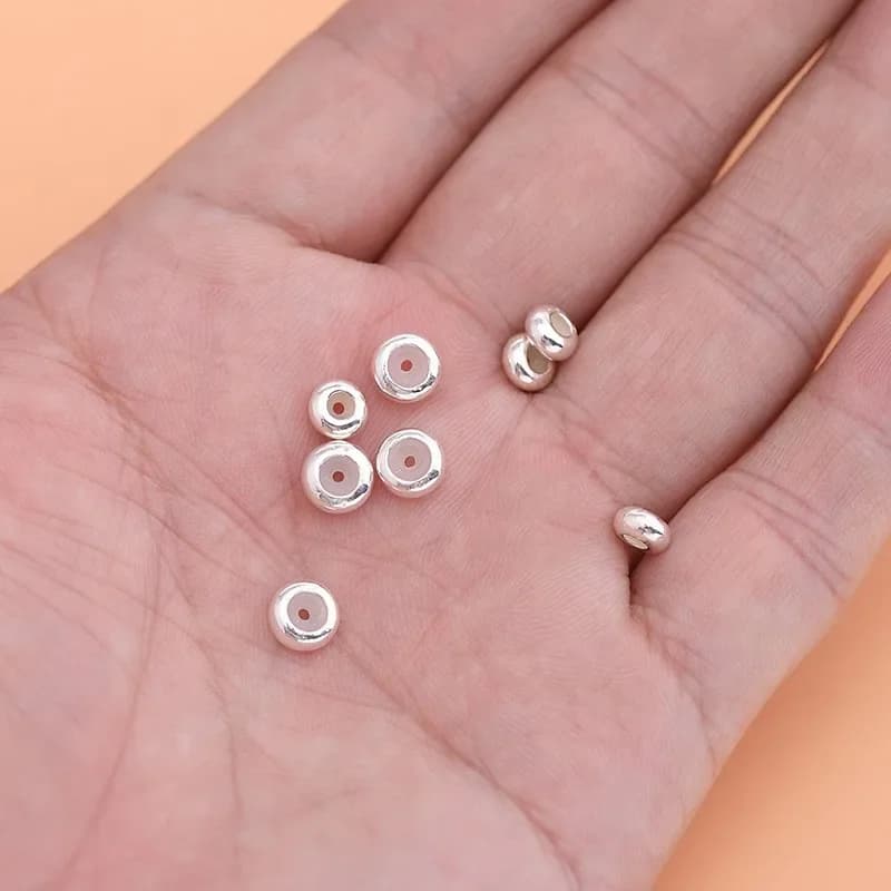 5 pezzi in argento sterling 925 con perline di posizionamento in silicone distanziatore braccialetto fai da te accessori per gioielli distanziatore