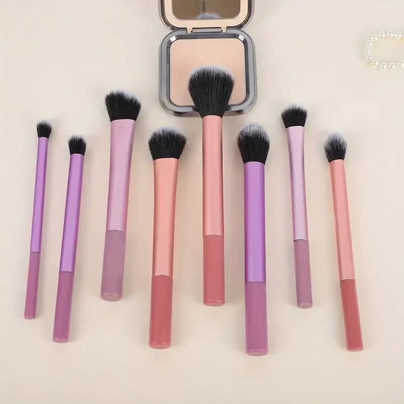 8pcs Soft Synthetic Hair Makeup Brushes Kit Foundation Blush Eyeshadow Cosmetic Makeup Tools for Beginners Professionals
