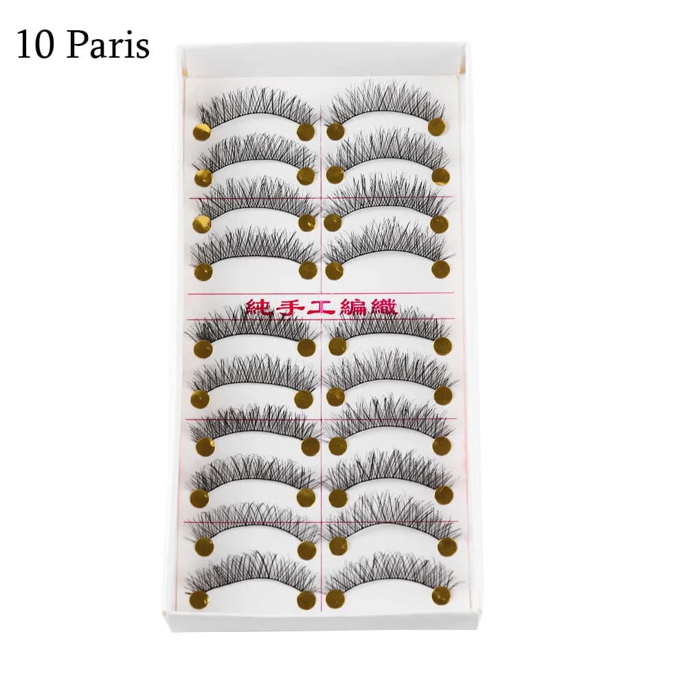 10 Pair Fashion Natural Thick Makeup tool Fake lash False Eyelashes Black