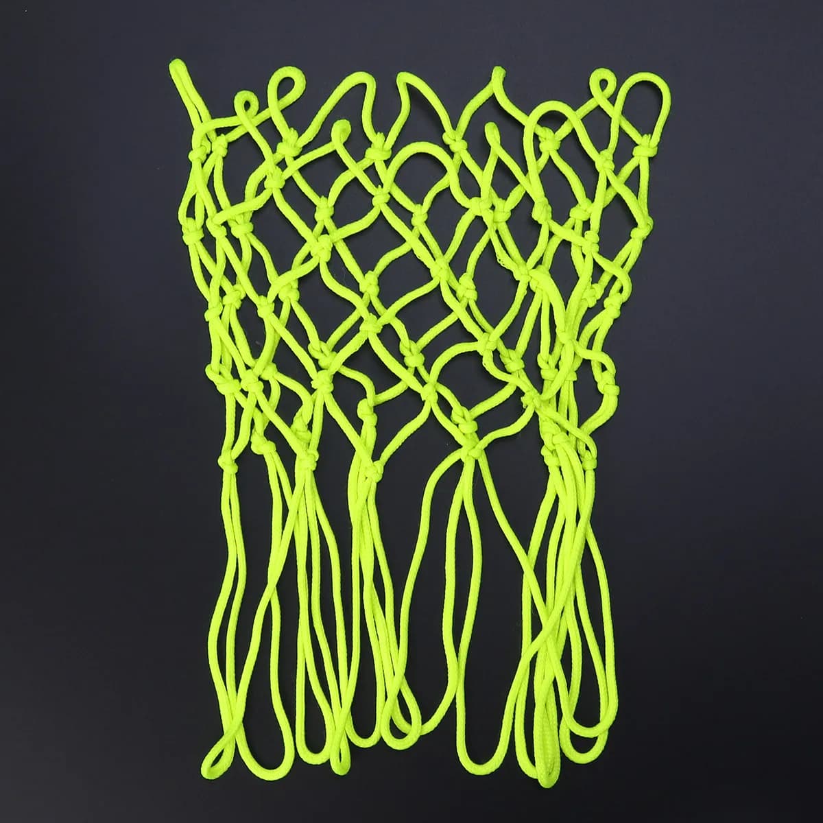 2 light basketball nets that light up in the dark, in high density green nylon, resistant, for indoor and outdoor sports fields, light up in the dark