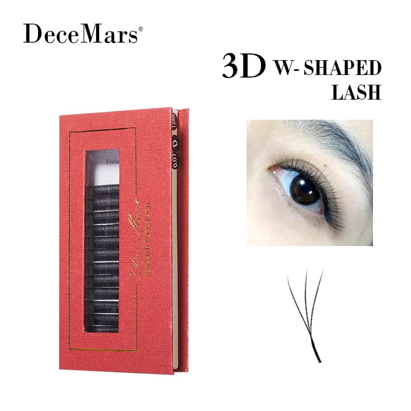 DeceMars Extensions W Shaped 3D Eyelashes C/D/dd Curl Individual High Quality Eyelashes