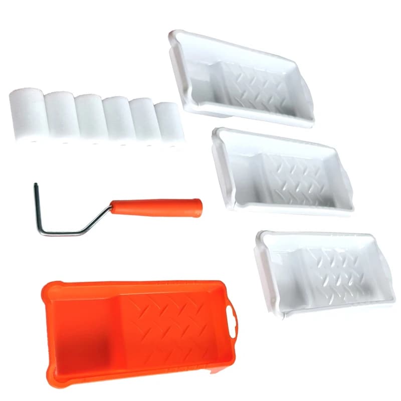 For Wall Painting Tools 2 Inch Small Paint Roller Kit High-Density Foam Paint Roller Paint Tray Liner