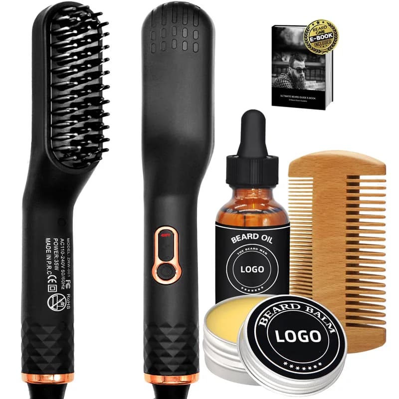 Set comb for beard man brush for hair plate with beard oil Bigodino for hair Shaving plate for man Tools for styling