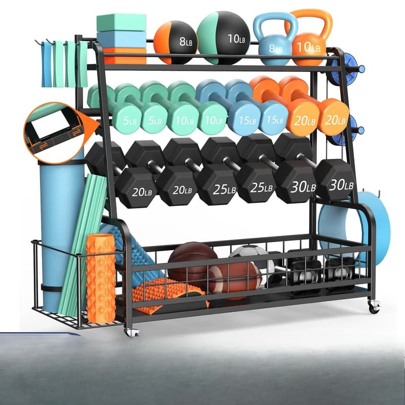 Cross-border fitness equipment shelf, yoga mat rack with handlebars, multifunctional fitness equipment rack