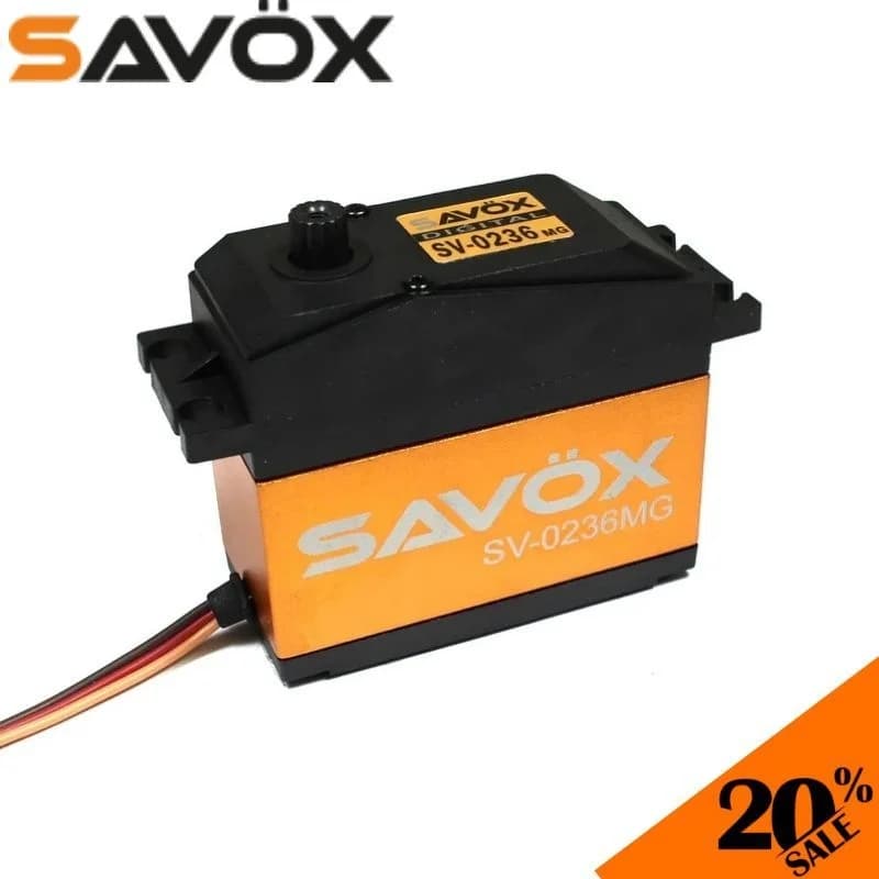 Servocomando Originale Savox SV 0236 MG ad Alta Tensione Scala 1/5 0.17/555.5 @7.4V per Auto RC, Aerei ed Elicotteri