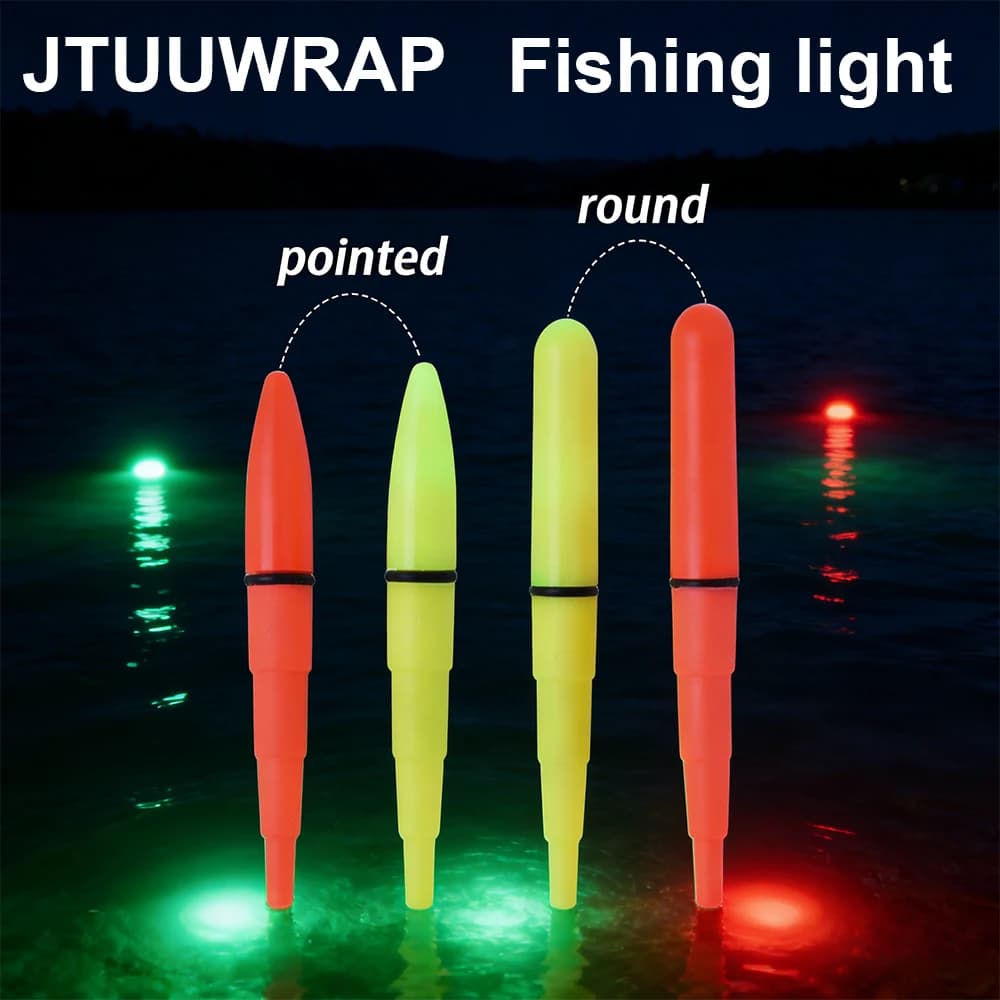 (Senza batteria) 5 luci da pesca elettroniche luminescenti a LED, luci per canne da pesca, luci subacquee, luci per esche