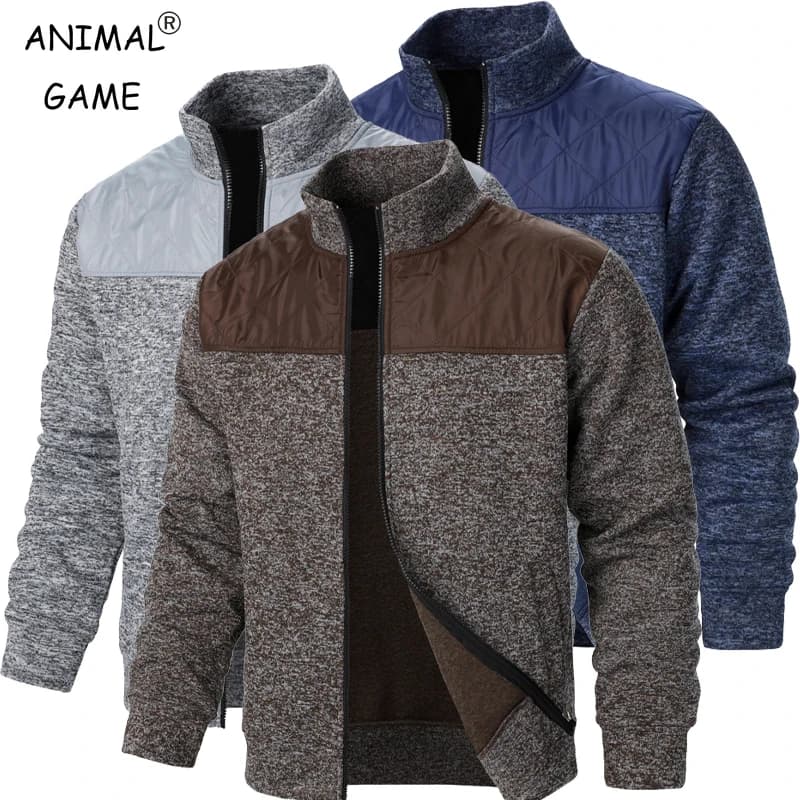 Felpe patchwork da uomo Giacca con colletto alla coreana Cardigan slim fit Streetwear Abbigliamento sportivo Cappotto con zip casual Tuta da esterno da uomo