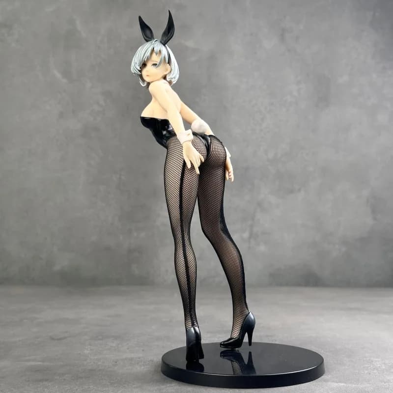 Statua Anime Bunny Girl in PVC con Calze a Rete, Modellino da Collezione, Ornamento da Scrivania, Modello Pop Culture, Decorazione per la Casa, Collezione per Adulti