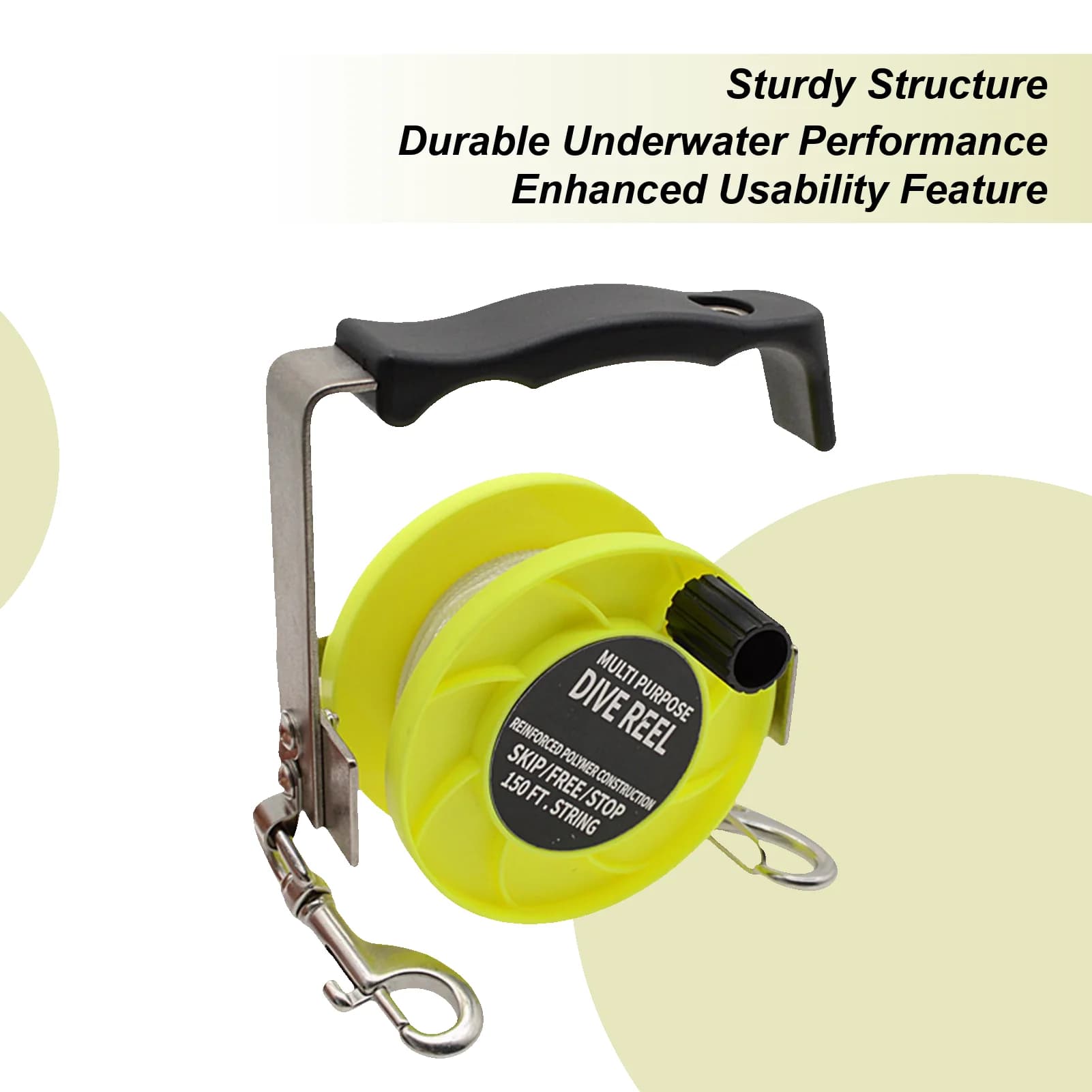 290FT Dive Roller Spool Durable Adjustable Nylon Corda Stable Ergonomic Scuba Diving Line For Snorkeling Outdoor Underwater Fishing Boat