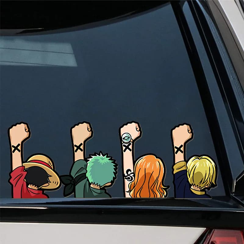 Wall decal One Piece with Fun Expression of Luffy Not Happy, Car Stickers Waterproof, Laptop Wall decals, Wall decals Souls
