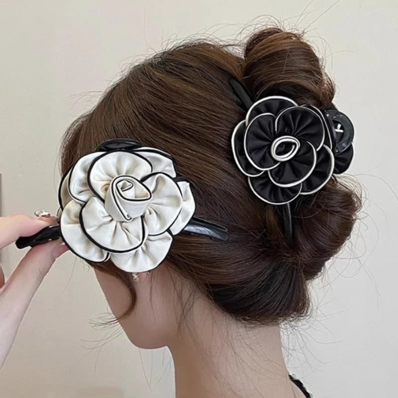 Tessuto coreano camelia fiore capelli artiglio elegante temperamento fermagli per capelli per le donne Barrettes fascia per capelli ragazze accessori per capelli
