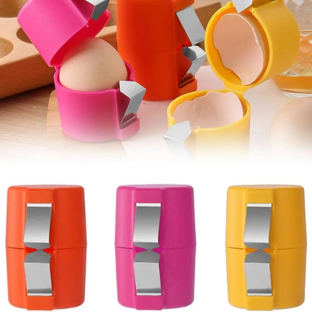 Cute Egg Shell Opener Stainless Steel Kitchen Baking Tool Egg Opener Tool Household Handheld Egg Separator Tool