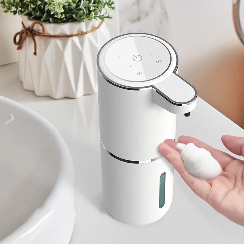 Dispenser Automatico di Sapone Schiumogeno Senza Contatto 380ml Ricaricabile USB Elettrico con Regolazione Schiuma a 4 Livelli