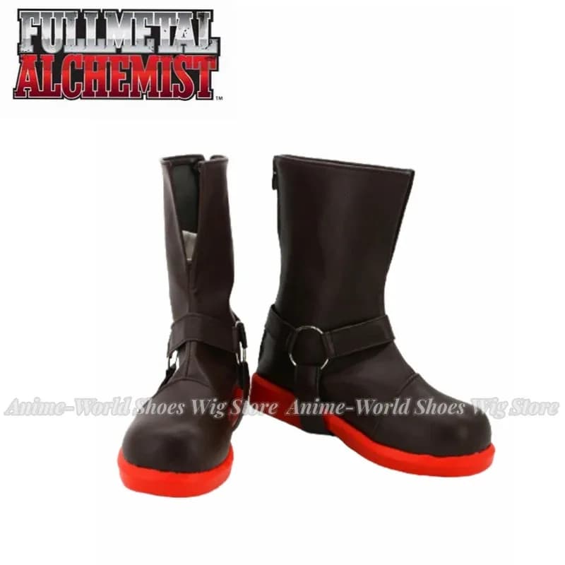 Fullmetal Alchemist Edward Elric Man Boots Leather Shoes Anime Wig cosplay size EU US