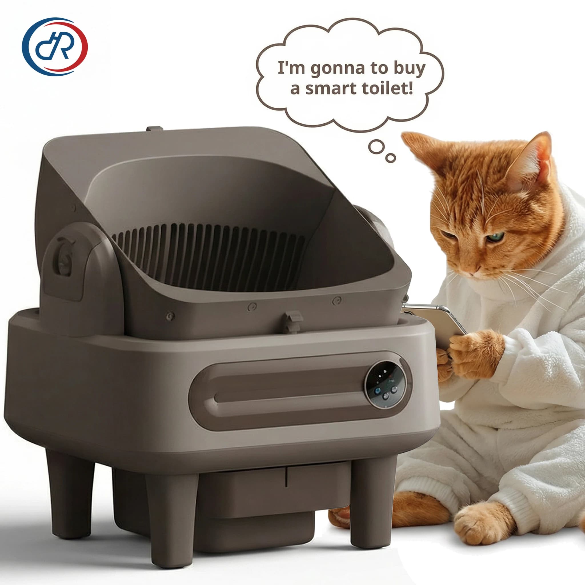 Lettiera Automatica per Gatti di Nuovo Design, Silenziosa, Autopulente con Controllo tramite App, Doppi Sensori di Sicurezza, Toilette Intelligente per Gatti