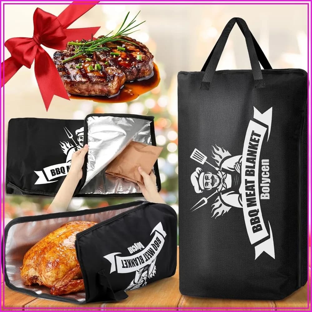 Insulated Meat Resting Bag for BBQ, Smoker, Air Fryer - Keeps Food Hot & Juicy - 21in Black