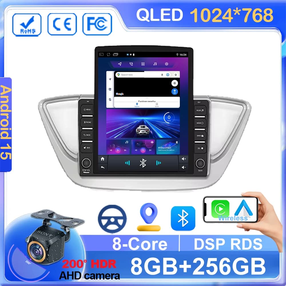 Android Carplay Per Hyundai Solaris 2 Verna Accent 2017 2018 2019 2020 Auto Radio Stereo GPS di Navigazione Multimidia Lettore 2Din